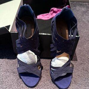 JustFab Navy Strappy Heels